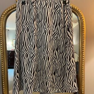 WD.NY Black and White Zebra A-Line Skirt